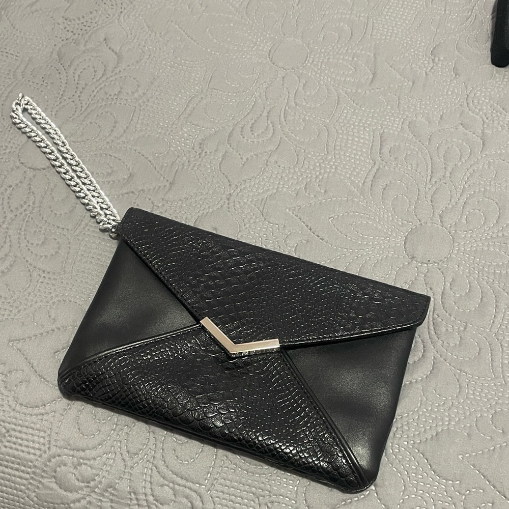 Elegant Black Clutch with Chain Strap